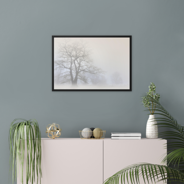 Lone Tree in Soft Mist Wall Art - Image 2